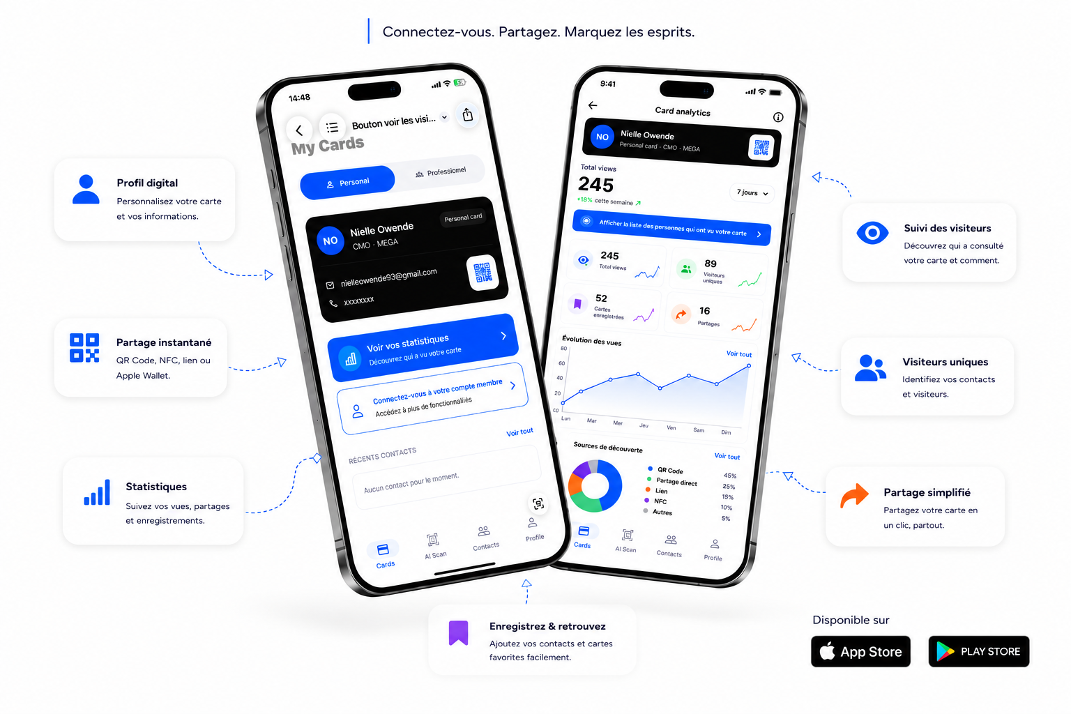 Aperçu de l'application DropOne sur mobile
